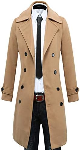 Beninos Men's Trench Coat Winter Long Jacket Double Breasted Overcoat (5625 Camel, US:XL/Asia 3XL)