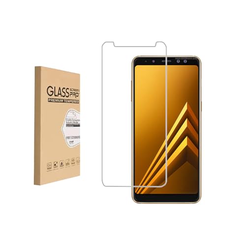Protector de pantalla de cristal templado para Samsung Galaxy A8（2018,Cristal templado/Resistente a arañazos/Sólo cubre el área de visualización