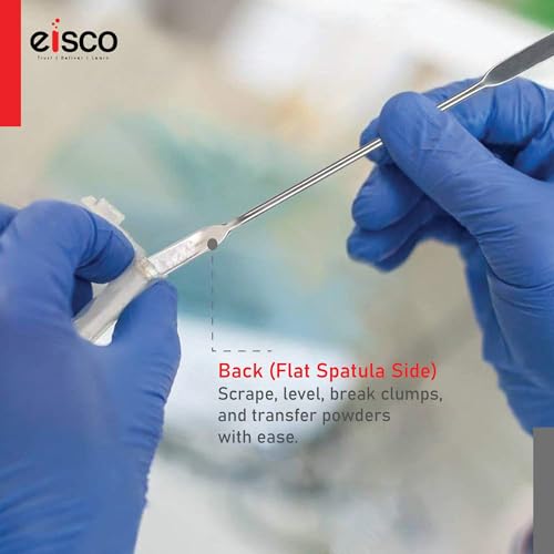 Image of EISCO Set of 5 Micro Spatula - Stainless Steel, Double-Ended Scoop & Flat End, 15cm, Precision Lab Tool for Chemistry, Science Experiments, Powders, Epoxy, DIY Crafts, Jewelry Making & Sample Handling