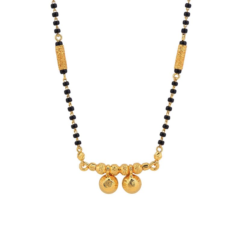 1gm Micron 18K Gold Plated Hypoallergenic Black Beads Kala Mani 925 Sterling Silver Mangalsutra |Tanmaniya| Chandi Necklace Jewellery | Pure Silver Gift for Women-image-44