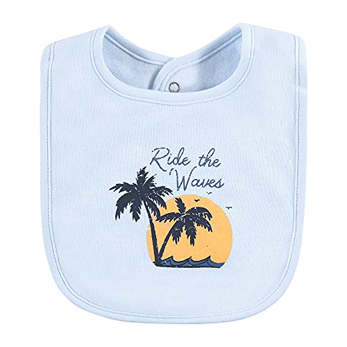 Image of Hudson Baby Unisex Baby Cotton Bibs, Gone Surfing, One Size