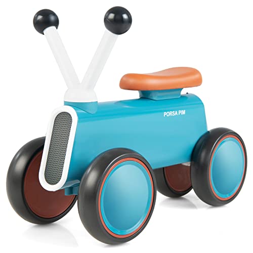 RELAX4LIFE Bicicleta sin pedales con 4 ruedas de EVA silenciosa, dirección limitada a 135°, para 10-24 meses, cuadro de aleación de aluminio, asiento amplio
