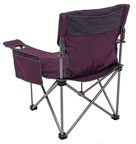 Alps Mountaineering King Kong Camping Chairs For Adults With Mesh Cup Holders And Pockets, Built Durable And Reliable With Compact Foldable Steel Frame, Eggplant #TOP2
