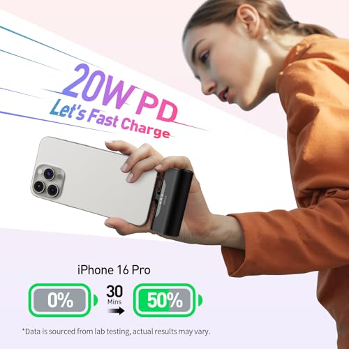 Image of iWALK Portable Charger for iPhone 17 /16 /15 USB-C Small Power Bank 20W 4,500mAh Fast Charging Battery Pack Compatible with iPhone 15 /16 /17 Plus /17 Pro /17 Pro Max, Samsung Galaxy S25 /S24 /S23 Android