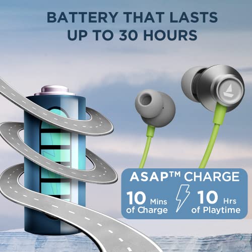 Image of boAt Rockerz Apex Bluetooth Wireless in Ear Earphones with Spatial Bionic Sound Powered by Dirac Virtuo, Touch Sensors, Beast Mode, ENx Tech,30H Playtime,ASAP Charge(Funk Lime)