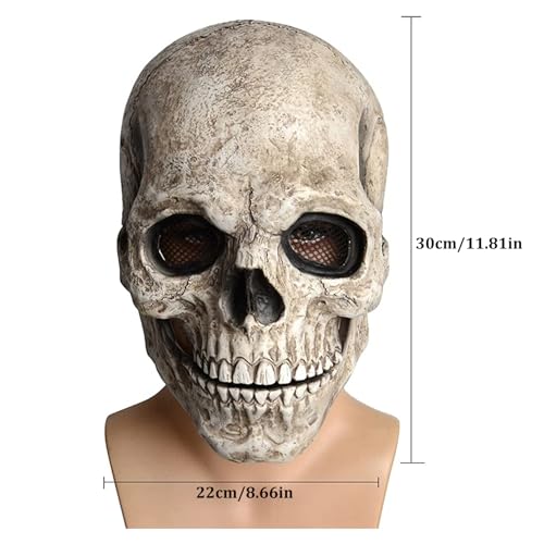 Masque effrayant squelette complet avec mâchoire articulée dynamique