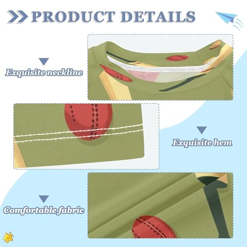 Boys Short Sleeve T-Shirts Cricket Sport Ball Rashguard Kids Swim Shirts Sun UPF 50+ Multicoloured3