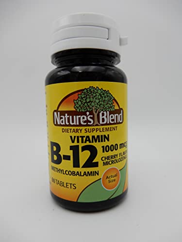 Natures-Blend-Vitamin-B-12-Methylcobalamin-1000mcg-Cherry-Flavor-Microlozenge-60-Tablets-Pack-of-1