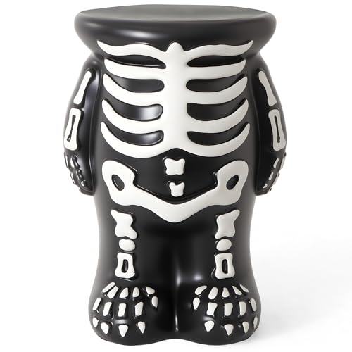 Halloween Decorations Skeleton Pumpkin Stand Black & White Torso Candy Bowl Holder Blow Mold Pumpkin Display Stand for Cake Carved Pumpkin Water-proof Indoor Outdoor Halloween Party Table Decor