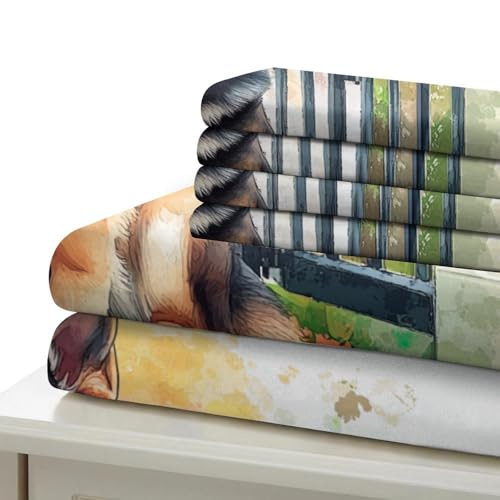 Housse de Couette Berger Allemand Super King 260x220 Microfibre avec 2 Taies d'Oreiller