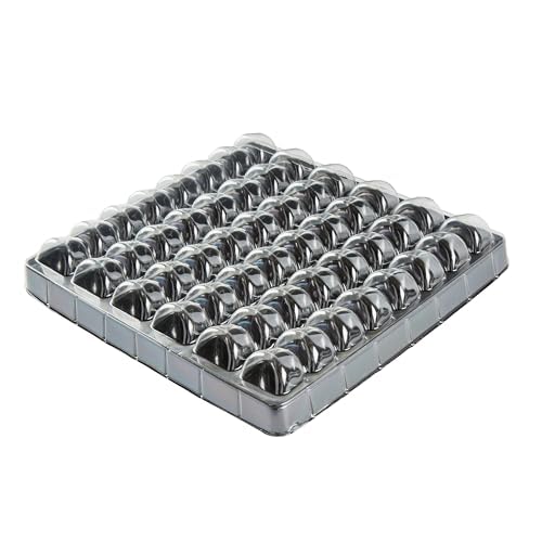 Restaurantware-13.2 x 13.2 x 2 Inch Macaron Containers, 100 Shockproof Macaron Boxes - Fits 48 Macarons, With Clear Lids, Black Plastic Macaron Boxes, Use At Bakeries or Parties, For Gifting