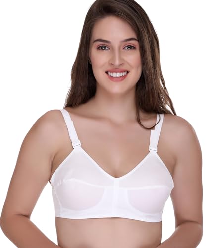 Image of SONA Bee-Heart Women's Cotton Full Coverage Non Padded Elastic Straps Bra Pack of 2