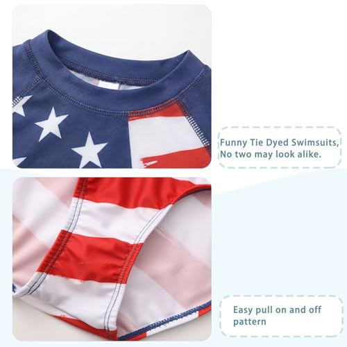 Image of Girls Long Sleeve Rash Guard Set Tie Dye Bathing Suits Two Piece Swimsuits for Kids Swim Shirts 3-16 Years