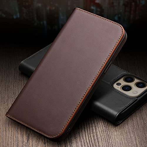 Étui portefeuille iPhone 13 Pro Max et Mini en cuir avec support