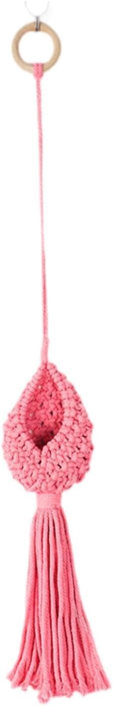 Harilla Wall Hanging Flower Pot Holder, Macrame Hanging Planter for Home, Flower Pot, Faux Plants Decor, Pink