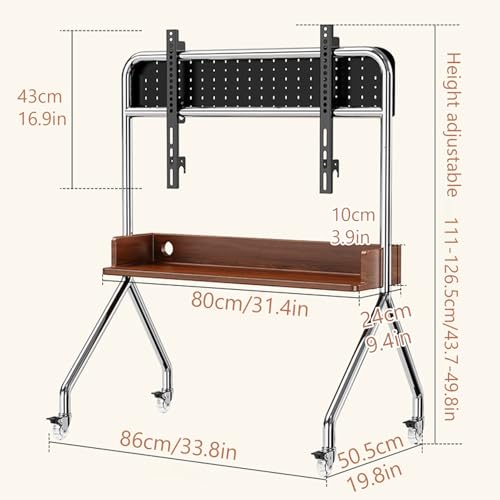 Soporte móvil para TV con ruedas y estante de almacenamiento miniatura 2