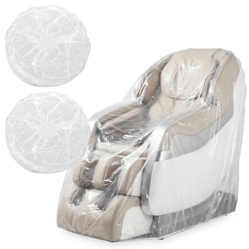 Zhehao 2 Pcs Massage Chair Plastic Cover Protector Clear Recliner Chair Cover Full Body PE Transparent Armchair Covers for Cat Dog Pet Scratch Proof Waterproof Dustproof Furniture Storage