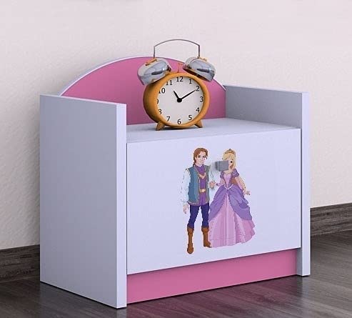 HappyBabies BDW Nachttisch/viele Farben - EIN einfacher Nachttisch, der für jedes Bett und Schlafzimmer geeignet ist/Kinderzimmer/Kinderbett/VIELE Motiv - 40 x 44 x 34 cm (B/H/T)