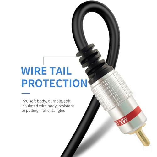 Image of MX 3.5mm to 2 RCA Cable Male, AUX to RCA Stereo Audio Cable, 5 Meters RCA Cord, Metal Shell for Smartphone, Tablet, MP3 Player, PC, TV, Speaker, Amplifier & Home Theatre