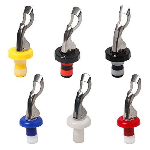 popokk Wine Stopper,6 Pieces Silicone Wine Bottle Stopper,Plastic Bottle Cork Wine Bottle Cork Creates Airtight Seal,Assorted Colors
