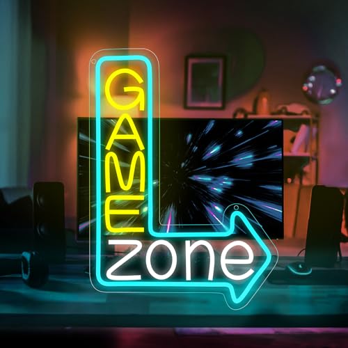 panthem Gamer Neon Sign, Game Controller LED Sign for Gaming Room Decor Gamepad Video Game Neon Sign Gaming Neon light for Teen Boy Room Wall Decor Best Gamer Gifts for Boys (Blue-white 1)