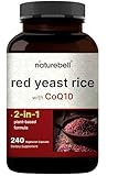 Red Yeast Rice with CoQ10, 240 Veggie Capsules | Advanced Heart Health Herbal Supplement – Antioxidant Support for Energy & Heart Health – Non-GMO