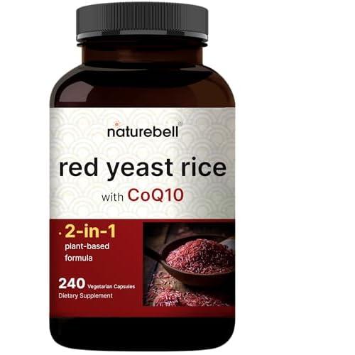 Red Yeast Rice with CoQ10, 240 Veggie Capsules | Advanced Heart Health Herbal Supplement β Antioxidant Support for Energy & Heart Health β Non-GMO