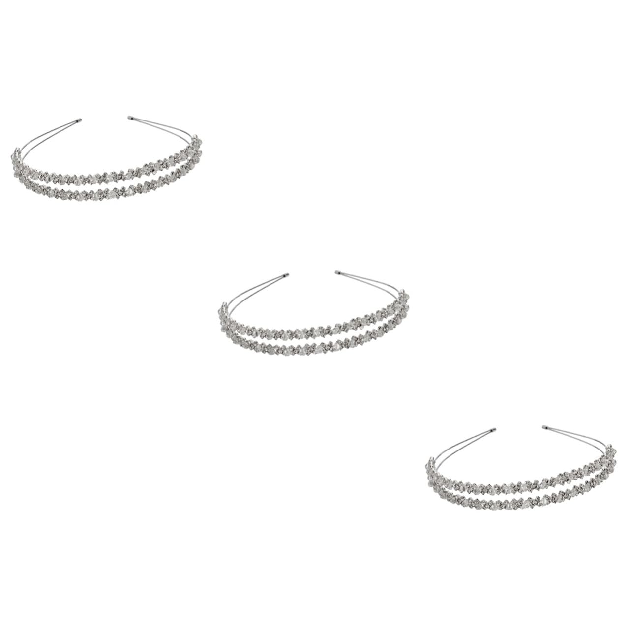 FRCOLOR 3pcs Brautkopf Hochzeitshaarband Haarschmuck für Mädchen haar spangen haarclips haarspange Stirnband Braut Haarband Haarschmuck für die Braut Doppelkopf Kopfbedeckung Zubehör Damen