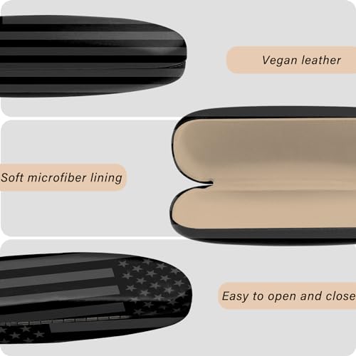 Image of Eyeglasses Case Hard Shell Protective Case for Glasses Eyeglass Box with Cleaning Cloth for Boys Men Man Cute Aesthetic