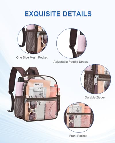 Image of Clear Backpack for Stadium Events, 12x12x6 Small Clear Plastic bag with Reinforced Straps for Game Security Festival Concert