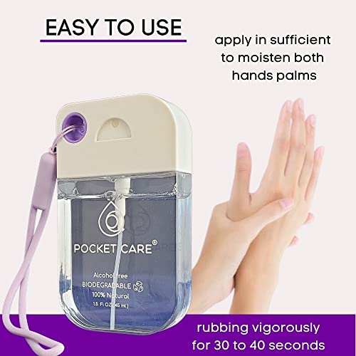 Pocket Care | Grape Hand Sanitizer Spray - Spray For Hands | Organic Spray | Moisturizing Mist Spray Travel Size - Travel Accessories | 100% Natural #TOP2
