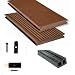 Produktbild Terrassendiele WPC Komplettset WPC-WoodoMassiv in braun beinhaltet WPC Diele. Unterkonstruktion, Verbindungsclipse, Anfang- und Endclip (5 m²)