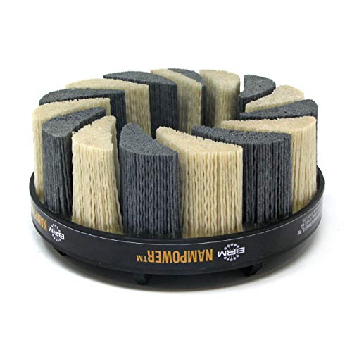 Image of Brush Research ADT15038120 Nampower Turbine Style Abrasive Disc Brush, Combination Silicon Carbide /Ceramic Filament, 150mm Diameter, 38mm Bristle Length (Pack of 1)