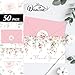Whaline 50 Pack Pink Flower Thank You Cards Floral Thank You Greeting Note Cards Boxed with Envelope Sticker for Wedding Bridal Shower Birthday Baby Shower