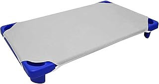 Cot Sheets for Toddler and Preschool - Daycare/Pre-School Cot Sheet - Corner Elastic Loops - Fitted Sheet for Cot Bed - Poly Cotton Surface Pack of 6 (22" W X 52" L) - Light Grey