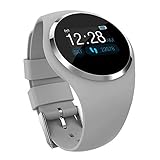  Fitness-Armband, Grau, mit Herzfrequenzmesser, Fitness-Tracker, Schrittzähler, Touchscreen, wasserdicht, Bluetooth, Distanz, Kalorienzähler, Schrittzähler