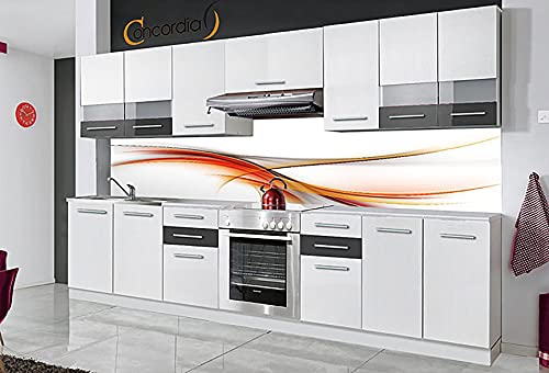  Iona - Cucina Completa Lineare L 3 m - 9 pz + Piano di Lavoro Inclusi - Set Mobili Cucina - Set Cucina