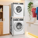 Regal über Waschmaschine,Waschmaschinenregal Waschmaschinenschrank mit 3 einstellbare Höhe 350kg Ladungskapazität,dicker Stahlrahmen Waschmaschinen regal für Badezimmer balkon,73x63x105cm