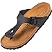 Produktbild Palado Zehentrenner Herren Kos Matt  bequeme Pantoletten Made in Spain - Sandalen mit Kork-Fußbett - modische Sommerschuhe Schwarz UK9,5 - EU43