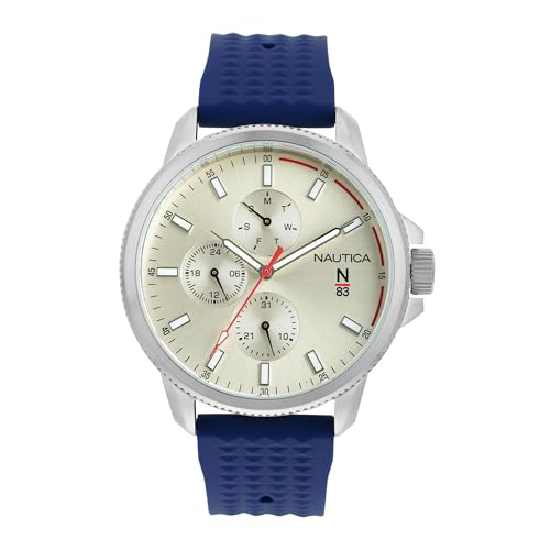 Image of Nautica Round 46mm Cream Dial Analog Men Watch - NAPMYF311