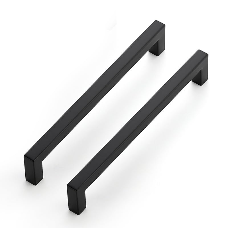 Ravinte Pack of 5 Cabinet Handles, 192 mm, Furniture Handles, Black Handles for Kitchen Cabinets Cabinet Handles