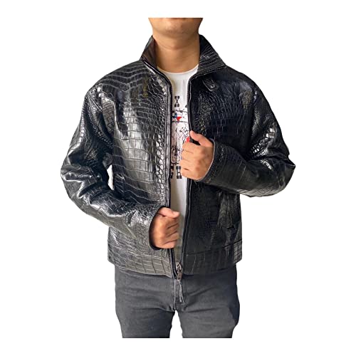 Genuine Alligator Crocodile premium leather skin jacket for men