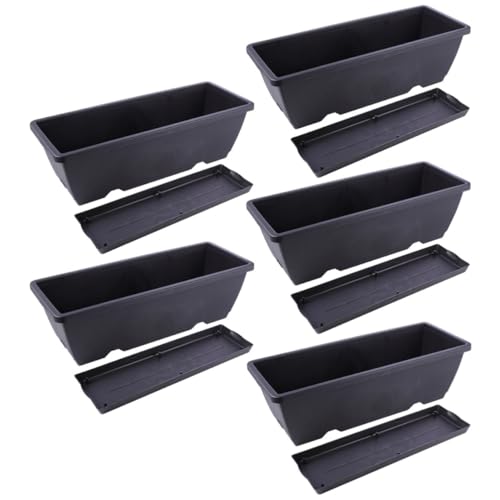 Pots rectangulaires incassables et anti-rayures avec plateaux - 2