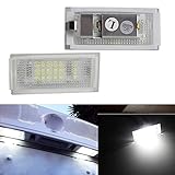 Apmat Full LED License Plate Light Tag Lamp Housing Assembly Compatible with BMW 3 Series 325i 328i 318 320 E46 2D M3 Facelift Auto Tail Lighting Source - 6000K Diamond White, 2-Pieces