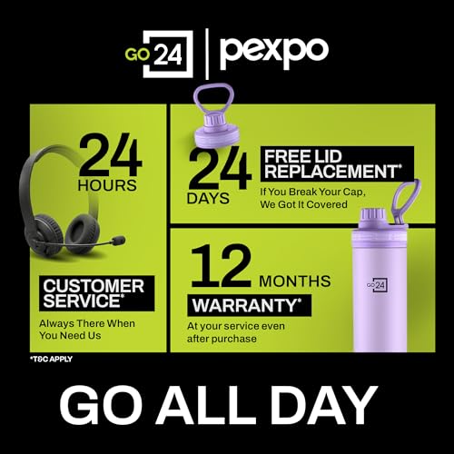 Image of PEXPO Go24 Aqua Sip 900 ISI Certified Stainless Steel Sipper Water Bottle - 800ml (Pack of 2)| Single Wall Fridge Bottle | Easy to Carry Handle | For Home, Office, Gym, Trekking - Orchid Purple