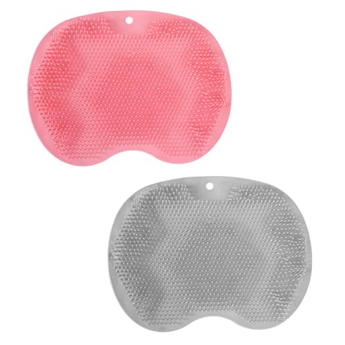 2 Stück Rutschfestes Silikon Massagepad, Rückenschrubber für Dusche Fußbürste Wäscher mit Saugnäpfen Körperbürste für Reinigt