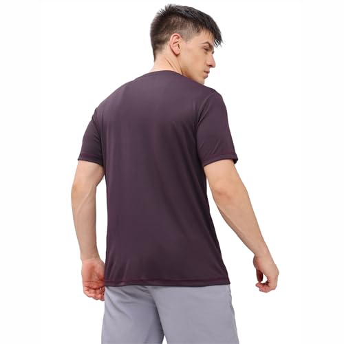 Image of TECHNOSPORT Men's Slim Fit Polyester Activewear Sports T-Shirt with Moisture-Wicking Comfort for Workout, Running & Gym