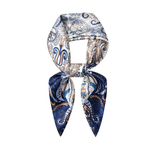 Image of 35 inch Men's Silk Cowboy Scarf - Oversized Western Bandana Neckwear, Large Square Scarf with Gift Packaging