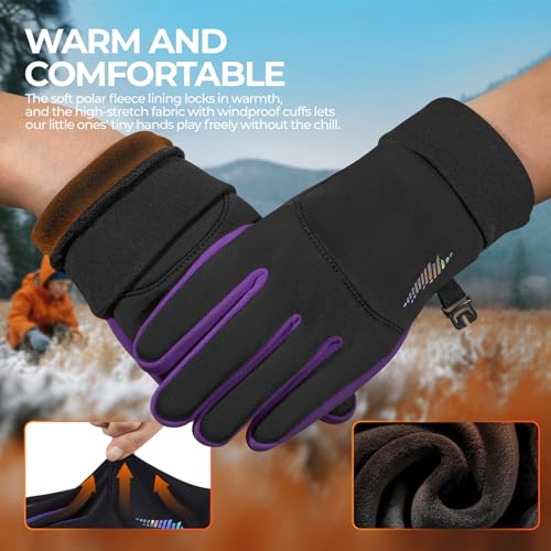 Image of rivmount Kids Warm Winter Gloves Touchscreen Water-Resistant Cycling Running Skiing in Outdoor Cold Weather for Boy Girl
