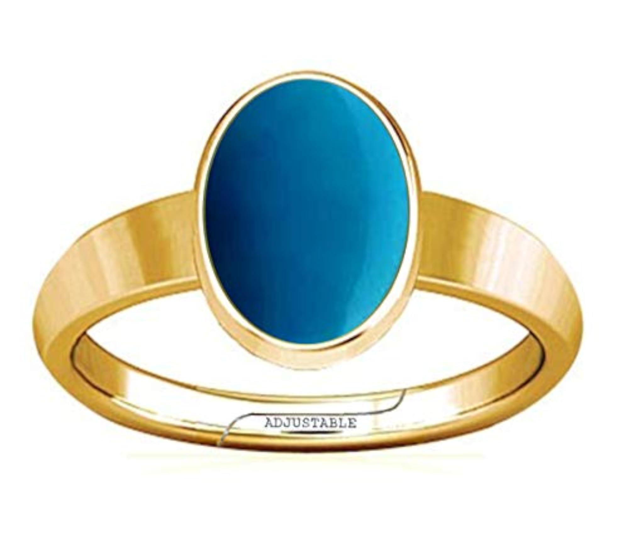 7.25-7.50 Ratti Turquoise Feroza Gemstone Panchdhatu Adjustable Ring